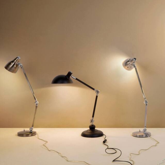 Wyld and Coco Desk Lamp Black Metal 80cm Adjustable Arm - image 1