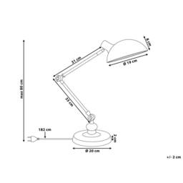 Wyld and Coco Desk Lamp Black Metal 80cm Adjustable Arm - thumbnail 4