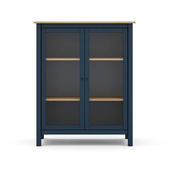 CALICOSY Misti 2-Door Display Cabinet W90 X H110 Cm in Blue - image 1