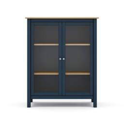 CALICOSY Misti 2-Door Display Cabinet W90 X H110 Cm in Blue - thumbnail 8