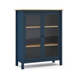 CALICOSY Misti 2-Door Display Cabinet W90 X H110 Cm in Blue - thumbnail 4