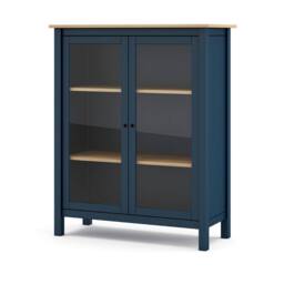 CALICOSY Misti 2-Door Display Cabinet W90 X H110 Cm in Blue - thumbnail 3