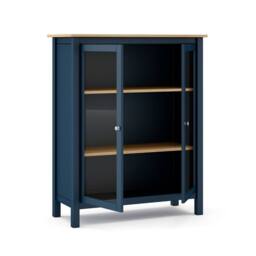 CALICOSY Misti 2-Door Display Cabinet W90 X H110 Cm in Blue - thumbnail 9