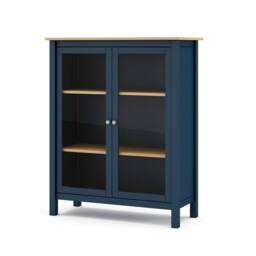 CALICOSY Misti 2-Door Display Cabinet W90 X H110 Cm in Blue - thumbnail 7