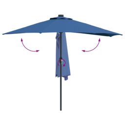 Berkfield Home Garden Parasol Azurblau Large Fabric in Blue - thumbnail 9