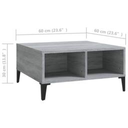Berkfield Home Modern Coffee Table Grey Sonoma 60x60x30 cm Engineered Wood - Size: 60 x 60 x 30 cm - thumbnail 6