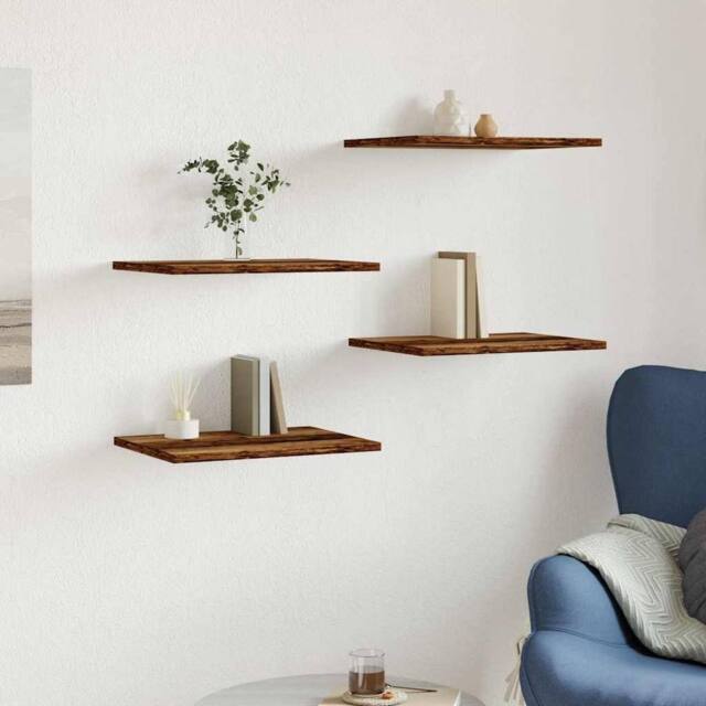 Berkfield Home Durable Bookshelf Boards 4 pcs Old Wood 40x30x1.5 cm Engineered Wood in Brown - image 1