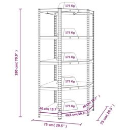 Berkfield Home 5-Layer Corner Shelf Blue Steel&Engineered Wood - thumbnail 9