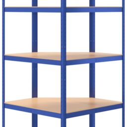 Berkfield Home 5-Layer Corner Shelf Blue Steel&Engineered Wood - thumbnail 7