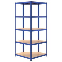 Berkfield Home 5-Layer Corner Shelf Blue Steel&Engineered Wood - thumbnail 6
