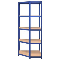 Berkfield Home 5-Layer Corner Shelf Blue Steel&Engineered Wood - thumbnail 5