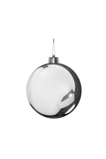 KDMD Silver Shiny Shatterproof Bauble x1 15cm - image 1