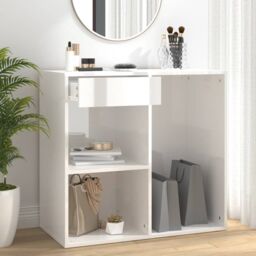 Berkfield Home Cosmetic Cabinet High Gloss White 80x40x75 cm Engineered Wood - Size: 80 x 40 x 75 cm - thumbnail 1