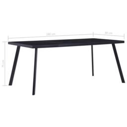 Berkfield Home Dining Table Black 160x80x75 cm Tempered Glass - Size: 160 x 80 x 75 cm - thumbnail 5