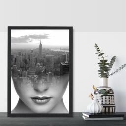 ARTZE Abstract & City Scape Fashion Black & White Photo Framed Print SIZE: A2 with Black Frame - Size: A4 - thumbnail 2