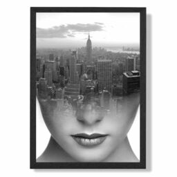 ARTZE Abstract & City Scape Fashion Black & White Photo Framed Print SIZE: A2 with Black Frame - Size: A4 - thumbnail 1