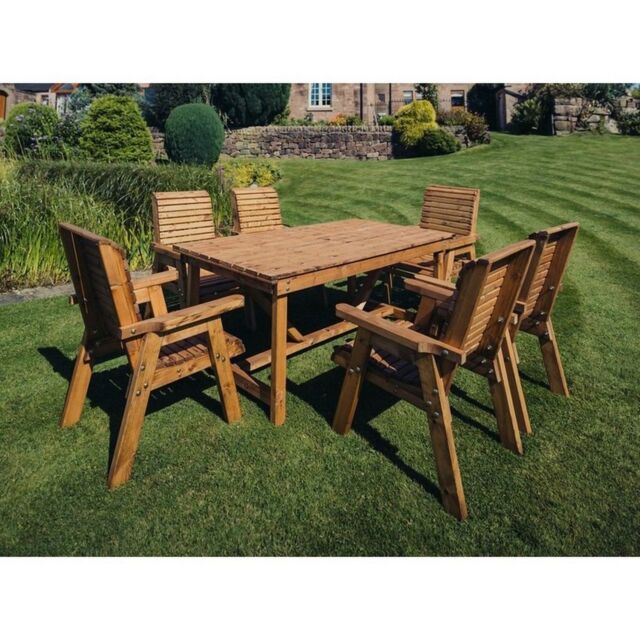 Churnet Valley Garden Furniture Ltd Valley 6 Seater Set 6XC - Timber - Minimal Assembly Required in Brown - image 1