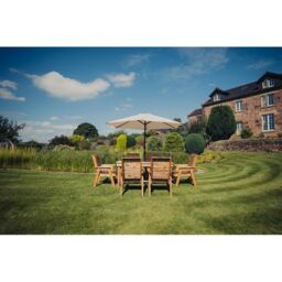 Churnet Valley Garden Furniture Ltd Valley 6 Seater Set 6XC - Timber - Minimal Assembly Required in Brown - thumbnail 6