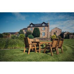Churnet Valley Garden Furniture Ltd Valley 6 Seater Set 6XC - Timber - Minimal Assembly Required in Brown - thumbnail 3