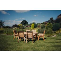 Churnet Valley Garden Furniture Ltd Valley 6 Seater Set 6XC - Timber - Minimal Assembly Required in Brown - thumbnail 4