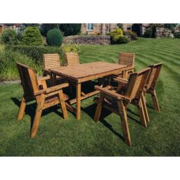 Churnet Valley Garden Furniture Ltd Valley 6 Seater Set 6XC - Timber - Minimal Assembly Required in Brown - thumbnail 1