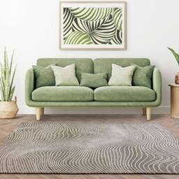 The Rug Shop UK Green Modern Abstract Sage Easy To Clean Design Area Rug - Size: 160 cm x 230 cm - thumbnail 1