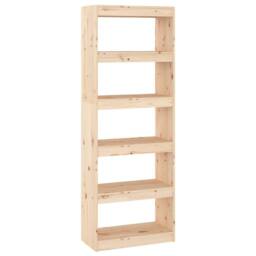 Berkfield Home Beautiful Book Cabinet/Room Divider 60x30x167.5 cm Solid Wood Pine in Light Brown - thumbnail 3