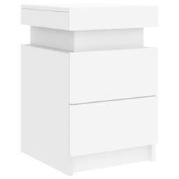 Berkfield Home Bedside Cabinet with LED Lights White 35x39x55 cm - Size: 35 x 39 x 55 cm - thumbnail 6