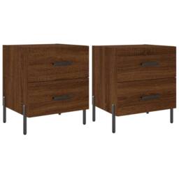 Berkfield Home Modern Bedside Cabinets 2 pcs Brown Oak 40x35x47.5 cm Engineered Wood - thumbnail 3
