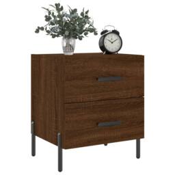 Berkfield Home Modern Bedside Cabinets 2 pcs Brown Oak 40x35x47.5 cm Engineered Wood - thumbnail 1