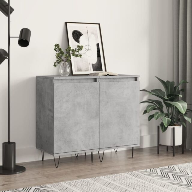 Berkfield Home Sideboards 2 pcs Concrete Grey 40x35x70 cm Engineered Wood in Black - Size: 40 x 35 x 70 cm - image 1