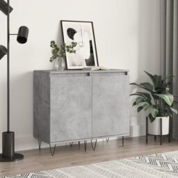 Berkfield Home Sideboards 2 pcs Concrete Grey 40x35x70 cm Engineered Wood in Black - Size: 40 x 35 x 70 cm
