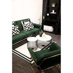Lemon Pavilion Furniture Charles Armchair - Velvet - L66 x W75.5 x H76.5 cm - Racing Green - Size: 1 Pack - thumbnail 6