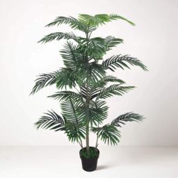 Tradala Trees Lush Artificial Tree Palm with Real Wood Trunk in Dark Green - Size: 4ft - thumbnail 1
