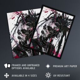 "Artery8 Cybergoth Woman Portrait Modern Cyberpunk Wall Art Print in Black - Size: W18"" x H24""" - thumbnail 2