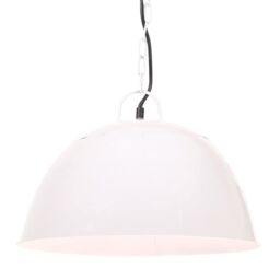 Berkfield Home Industrial Vintage Hanging Lamp 25 W White Round 41 cm E27 - thumbnail 1