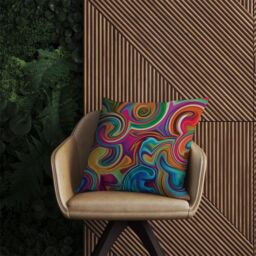 Warren Reed - Designer Colourful Wave Pattern Outdoor Cushion in Red - Size: 45 cm x 45 cm - thumbnail 2