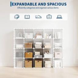 VOGREX 9 Cube Shelf Storage Organizer - Bookcase Shelving Unit - thumbnail 3