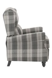 Living and Home Fabric Upholstered Sofa Pushback Reclining Chair Armchair in Grey - thumbnail 5