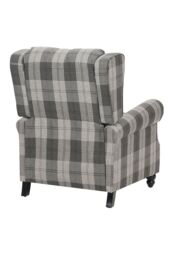 Living and Home Fabric Upholstered Sofa Pushback Reclining Chair Armchair in Grey - thumbnail 6