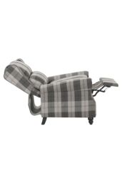 Living and Home Fabric Upholstered Sofa Pushback Reclining Chair Armchair in Grey - thumbnail 4