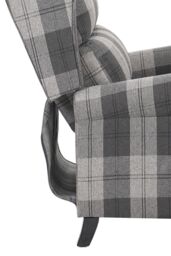 Living and Home Fabric Upholstered Sofa Pushback Reclining Chair Armchair in Grey - thumbnail 9