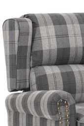 Living and Home Fabric Upholstered Sofa Pushback Reclining Chair Armchair in Grey - thumbnail 7