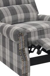 Living and Home Fabric Upholstered Sofa Pushback Reclining Chair Armchair in Grey - thumbnail 8