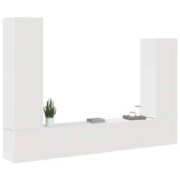 Berkfield Home 4 Piece TV Cabinet Set White Engineered Wood - thumbnail 3