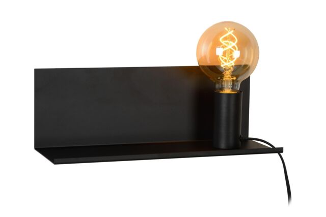 Lucide 'SEBO' Modern Non Dimmable Wall Mountable Bedside LED Lamp 1xE27 in Black - image 1