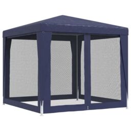 Berkfield Home Party Tent with 4 Mesh Sidewalls Blue 2.5x2.5 m HDPE - thumbnail 5