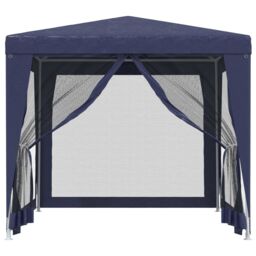 Berkfield Home Party Tent with 4 Mesh Sidewalls Blue 2.5x2.5 m HDPE - thumbnail 3