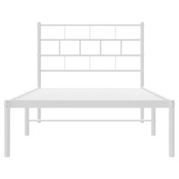 Berkfield Home Metal Bed Frame with Headboard White 100x190 cm - thumbnail 5