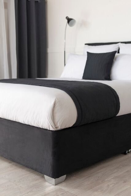 Belledorm Faux Suede Deep Base Wrap in Black - Size: Super King - image 1